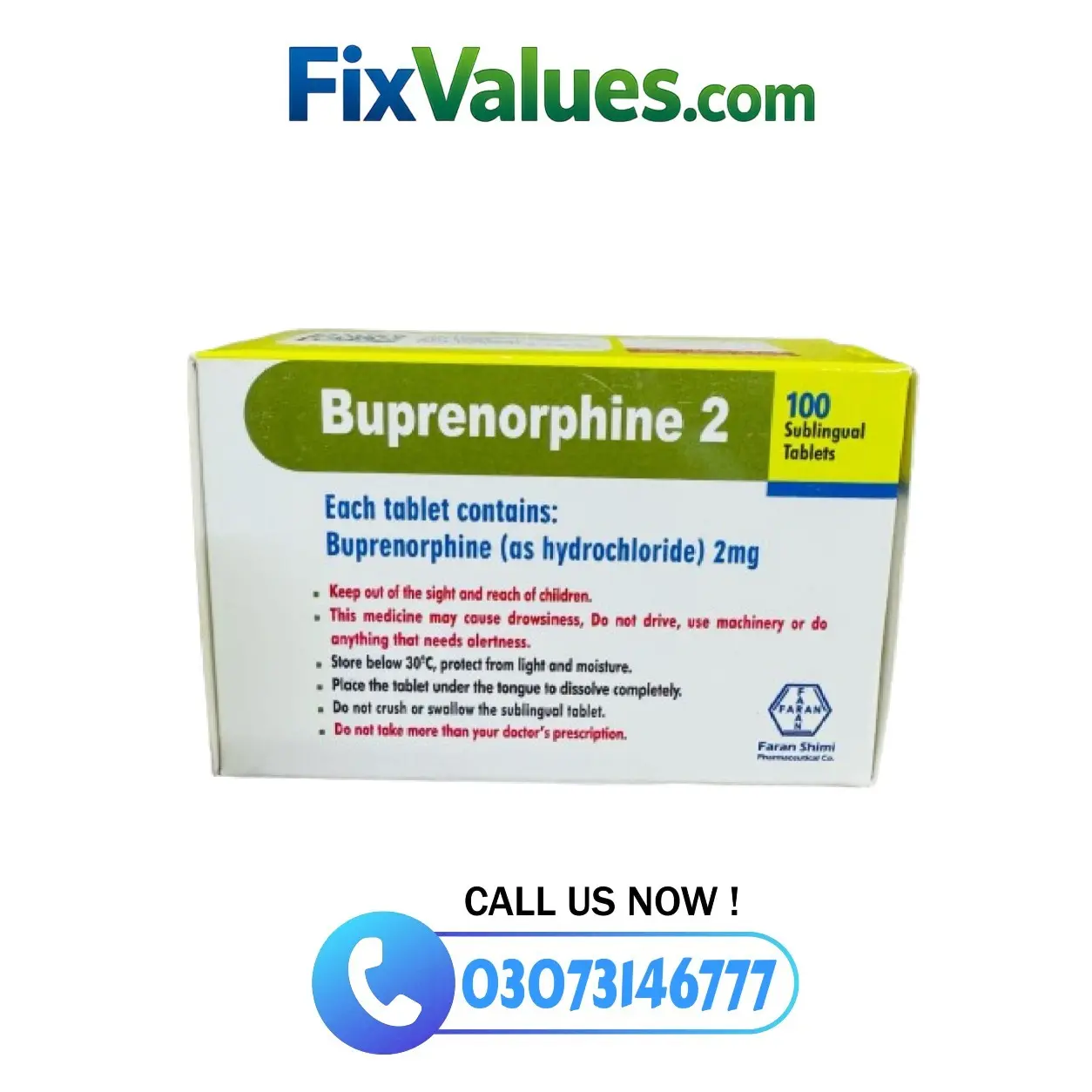 Buprenorphine 2mg Tablets price in Pakistan
