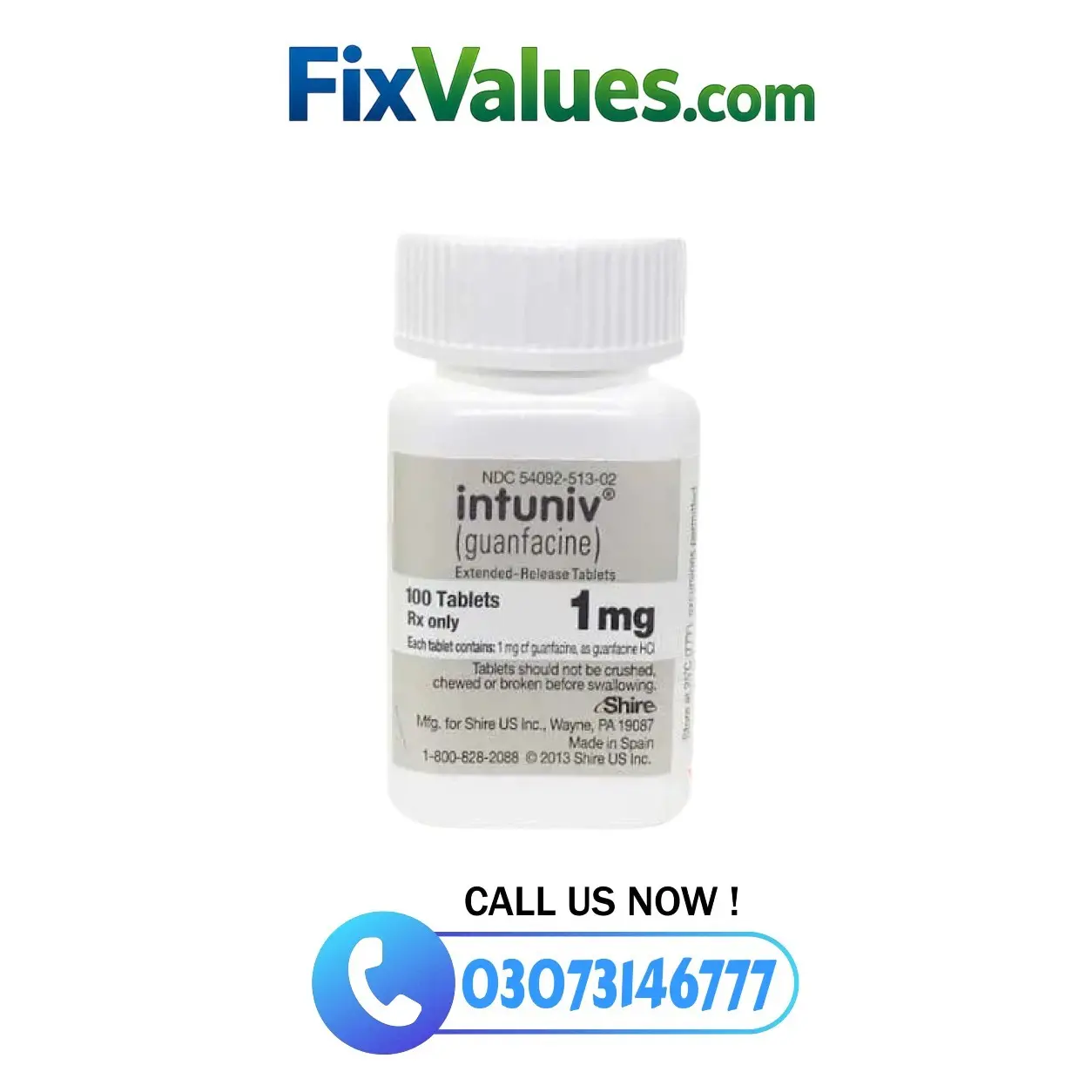 Intuniv 1 mg (Guanfacine Extended Release) in Pakistan