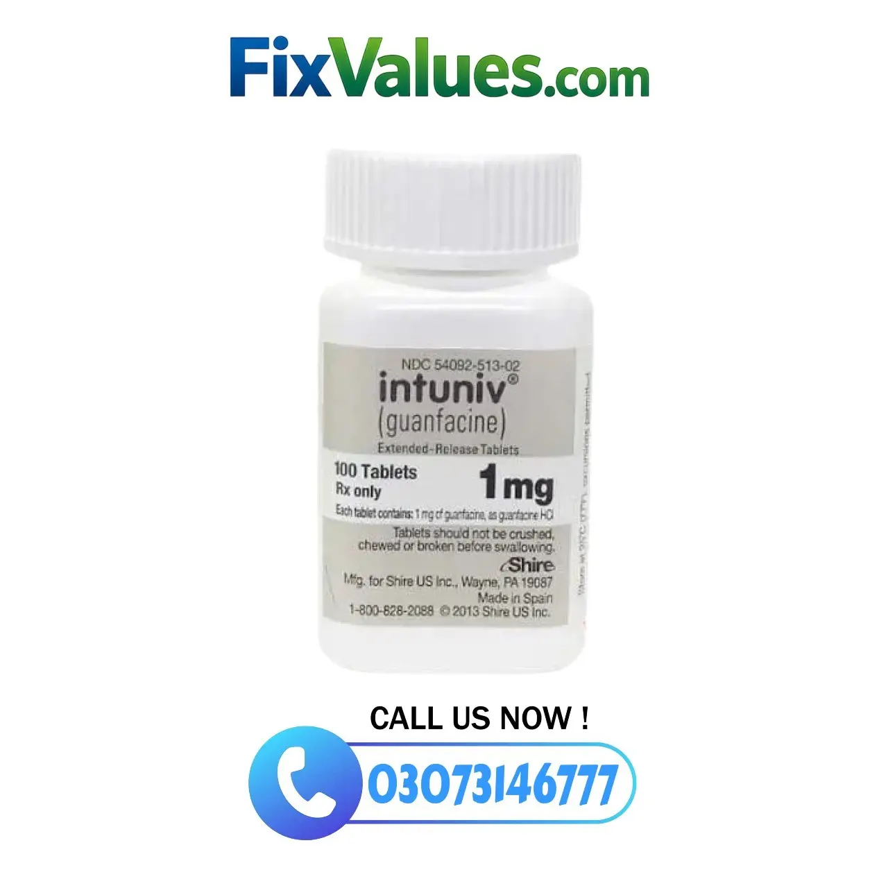 Intuniv Guanfacine 1mg Price in Pakistan