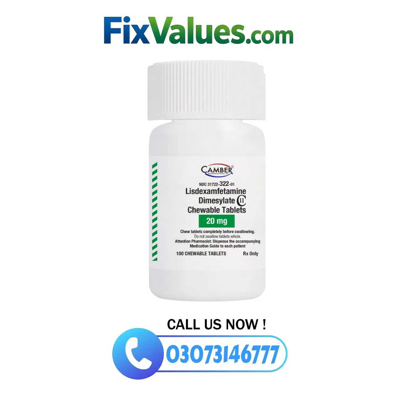 Lisdexamfetamine 20Mg Chewable Tablets In Pakistan